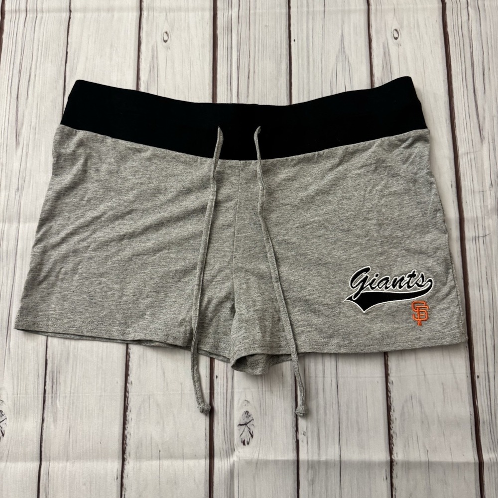 San Francisco Giants Women's Shorts Medium Gray‎ Black Drawstring MLB Sideline